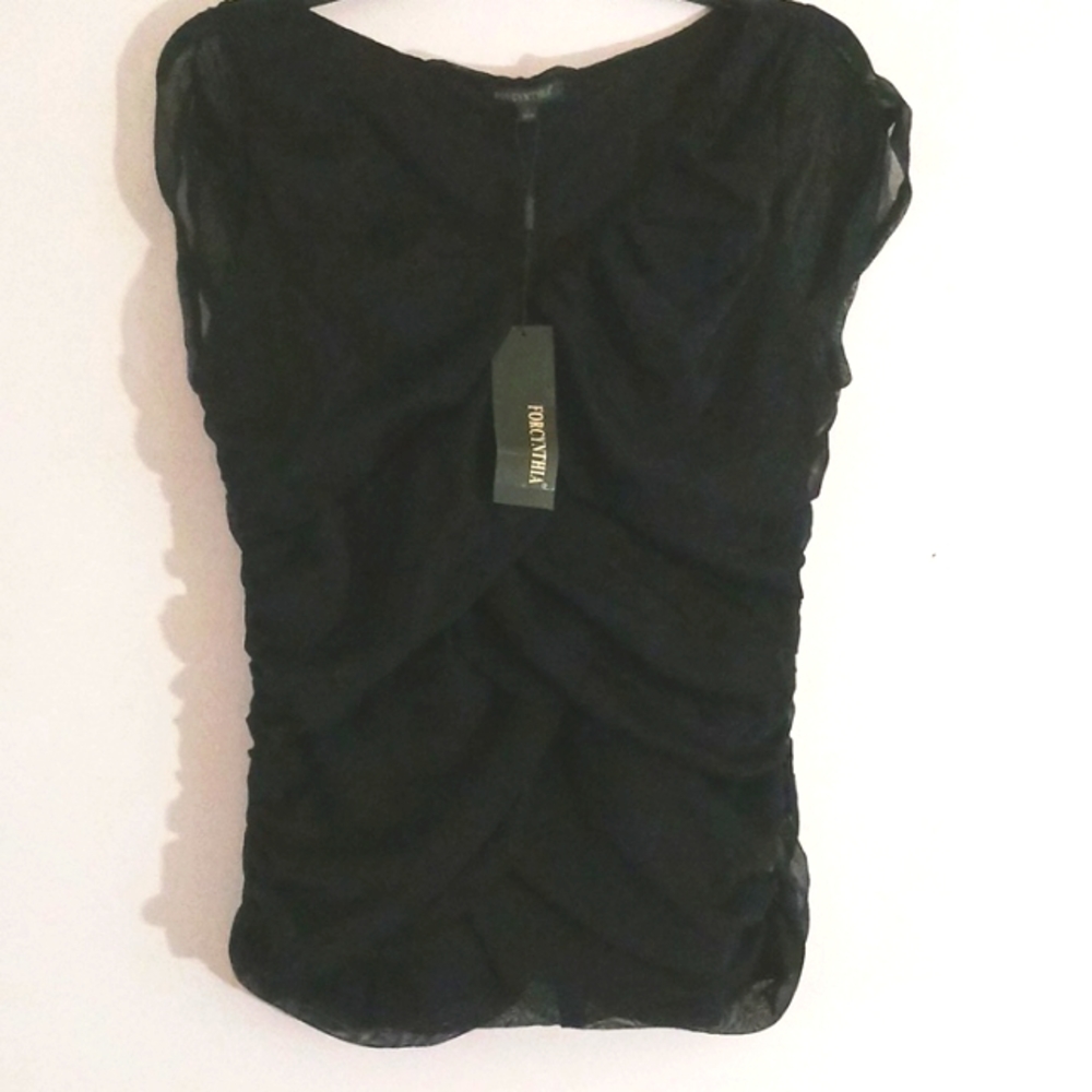 NWT Black Blouse L